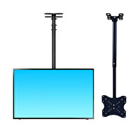 McStorey Siyah Monitör TV Askısı Standı 360 Derece Döner 14" 42" Teleskopik Metal Duvar Montaj Askısı