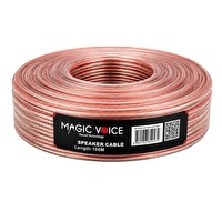 MagicVoice MV-29556 2x0.50 MM Şeffaf Kırmızı Çizgili 100 Metre CCA Hoparlör Kablosu