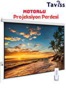 Taviss 300x225 CM Motorlu Kumandalı Projeksiyon Perdesi