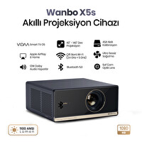 Wanbo X5 S 1100 ANSI Full HD VIDAA Voice 4K Destekler WiFi Bluetooth Projeksiyon Cihazı