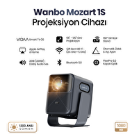 Wanbo Mozart 1S 1200 Ansi Vidaa Voice Full HD Akıllı Projeksiyon Cihazı 4K Destekler Dahili Gimbal Stand