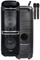 Midex MXR-1500 1500 W 2x10" Taşınabilir Seyyar Mikrofonlu Akülü Kule Ses Sistemi Hoparlör