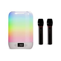 Cosmostech MS8K RGB Aydınlatma Alarm Saat Uyku Modlu Çift Mikrofon Karaoke Hoparlörü