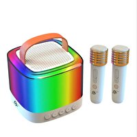 Aggiy AG-S7 RGB Işık Kablosuz Mikrofonlu RGB Led Parti Işıklı Karaoke Bluetooth Hoparlör
