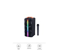 Başkenttekno 1790 Kablosuz Mikrofonlu RGB Ledli Taşınabilir Bluetooth Hoparlör
