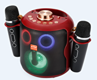 Çeşithane WS-930 Çift Mikrofonlu RGB Işıklı TWS TF USB FM Şarjlı Karaoke Bluetooth Hoparlör