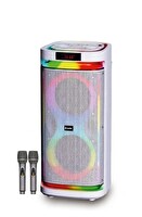 Başkenttekno BTS-2407 75W Çift Mikrofonlu RGB İşikli Taşinabilir TWS Kablosuz Parti Hopörlör