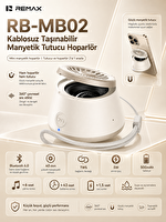 Remax RB-MB02 MagSafe Manyetik 2'si 1 Arada Telefon Tutucu ve 5 W Bluetooth Hoparlör Altın