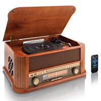 Lenco TCD-2500 Dahili Hoparlörlü FM Radyo CD Player Ahşap Açık Kahverengi Pikap