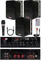 Lastvoice Black Soft Paket-2 Hoparlör Amfi Mikrofon Mağaza Ses Sistemi Seti