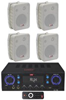 Lastvoice Wall Small Paket 2 Hoparlör ve Anfi Ses Sistemi Seti 1 Anfi 4 Hoparlör