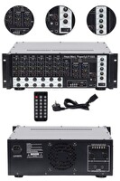 Hepa Merz P1000 6 Kanal 2x500W 1000W Power Mikser Bluetooth USB 100V Hat Trafolu Stereo Amfi