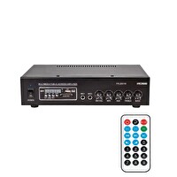 Rose FR-2001W 80 Watt 2 Mikrofon Girişli Mp3- Bluetooth-SD Kart-Kumandalı Trafolu Anfi