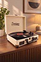 Dossimo Retrotone DS-R100 BT+AUX+USB Destekli Yedek İğneli Krem Pikap Çalar
