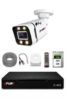 Fury 1 Kameralı Güvenlik Kamera Seti Sesli 4 Warm LED Gece Renkli Görüş 320GB HDD 5580S