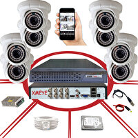 Bises 8 Kameralı Yüz Tanımalı Hareket Algılayan 5 MP Lens 36 IR LED İç Mekan Güvenlik Kamerası Seti BS D136