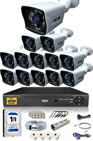 IDS Cepten İzle Su Geçirmez 13 Kameralı 5mp Lensli 1080p FullHD Gece Görüşlü Kamera Seti DS-2021HD-SET13