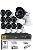 IDS Cepten İzle Gece Görüşlü 10 Kameralı 5 MP Sony Lensli FHD Güvenlik Kamerası Sistemi DS-2015HD-SET10-ARRAY
