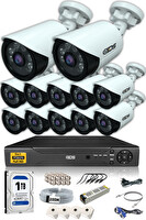 IDS Cepten İzle 12 Kameralı Gece Görüşlü Su Geçirmez 5 MP Lensli 1080P FHD Kamera Seti DS-2020HD-SET12