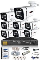 IDS Cepten İzle Su Geçirmez 8 Kameralı 5MP Sony Lensli 1080p FullHD Gece Renkli Full Kamera Seti DS-2031HD-WL-SET8-500