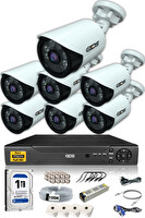 IDS 7 Kameralı 5MP Sony Lensli 1080p Full HD Cepten İzle 1 TB  Dış Güvenlik Kamerası Sistemi DS-2020HD-SET7-1TB
