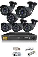 IDS 6 Kameralı 5 MP Sony Lensli 1080p Full HD Hard Disksiz Güvenlik Kamerası Sistemi DS-2015HD-SET6-NOHDD-BLACK