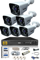 IDS 6 Kameralı 5MP Sony Lensli 1080p Full HD Cepten İzle 500 Dış Güvenlik Kamerası Sistemi DS-2021HD-SET6-500