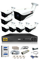 IDS 7 Kameralı 5MP Sony Lensli 1080p Full HD Cepten İzle 500 Dış Güvenlik Kamerası Sistemi DS-7070HD-SET7-500