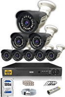 IDS 8 Kameralı 5 MP Sony Lensli 1080p FHD Cepten İzle 500 Dış Güvenlik Kamerası Sistemi DS-2015HD-SET8-500