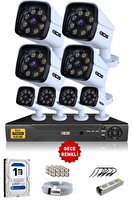 IDS 8 Kameralı 5 MP Sony Lensli 1080P FHD Su Geçirmez Cepten İzle Gece Renkli Kamera Seti DS-2034HD-WL-SET8-1TB