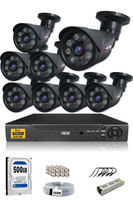 IDS 8 Kameralı 5 MP Sony Lensli 1080p FHD Cepten İzle 500 Dış Güvenlik Kamerası Sistemi DS-2015HD-SET8-500-BLACK