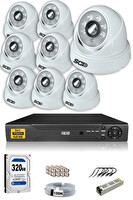 IDS 8 Kameralı 5 MP Sony Lensli 1080p FHD Cepten İzle 320 İç Güvenlik Kamerası Sistemi D-2028HD-SET8-320