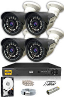 IDS 4 Kameralı 5 MP Sony Lensli 1080p Full HD Cepten İzle 250 Dış Güvenlik Kamerası Sistemi DS-2015HD-SET4-250-X