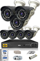 IDS Cepten İzle 1 TB Dış 7 Kameralı 5mp Sony Lensli 1080p Fullhd Güvenlik Kamerası Sistemi DS-2015HD-SET7-1TB