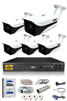 IDS 5 Kameralı 5 MP Sony Lensli 1080p Full HD Cepten İzle 500 Dış Güvenlik Kamerası Sistemi DS-7070HD-SET5-500