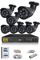 IDS 7 Kameralı 5 MP Sony Lensli 1080p FHD Cepten İzle 500 Dış Güvenlik Kamerası Sistemi DS-2015HD-SET7-500-BLACK