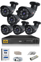 IDS 6 Kameralı 5MP Sony Lensli 1080P Full HD Cepten İzle 1 TB Dış Güvenlik Kamerası Sistemi DS-2015HD-SET6-1TB-BLACK