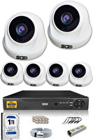 IDS 6 Kameralı 5MP Sony Lensli 1080P Full HD Cepten İzle 1 TB İç Güvenlik Kamerası Sistemi D-2026HD-SET6-1TB