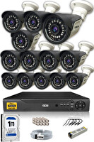 IDS 13 Kameralı 5 MP Sony Lensli FHD Gece Görüşlü Cepten İzle Güvenlik Kamerası Sistemi DS-2015HDSET13