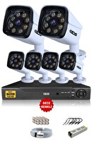 IDS 6 Kameralı 5 MP Sony Lensli 1080p Full HD Gece Renkli Su Geçirmez Cepten İzle Full Kamera Seti DS-2034HD-WL-SET6-NOHDD