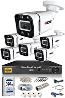 IDS 6 Kameralı 5 MP Sony Lensli 1080p Full HD Gece Renkli Su Geçirmez Cepten İzle Full Kamera Seti̇ DS-2031HD-WL-SET6-320