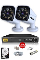 IDS 2 Kameralı 5 MP Sony Lensli 1080p Full HD Su Geçirmez Cepten İzle Gece Renkli Full Kamera Seti DS-2034HD-WL-SET2-250-X