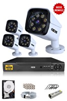 IDS 4 Kameralı 5 MP Sony Lensli 1080p Full HD Su Geçirmez Cepten İzle Gece Renkli Full Kamera Seti DS-2034HD-WL-SET4-250-X