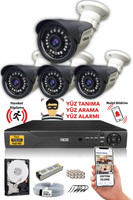IDS 4 Kameralı 5 MP Sony Lensli Full HD Gece Görüşlü Cepten İzle Güvenlik Kamerası Sistemi DS-2015HD-SET4-250-2065