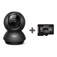 TP-Link Tapo C211 2K 3MP Yatay ve Dikey Ev Güvenliği Wi-Fi Kamerası - Kingston Canvas Select Plus 64 GB microSD