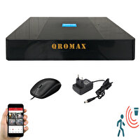 Qromax 4 Kanal DVR Kayıt Cihazı 1080P 5MP H265+ Kolay Cepten İzle Sabit IP İstemez Xmeye QRDJ900400