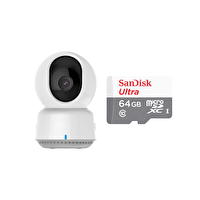 Aqara E1 Kablosuz İç Mekan Wi-Fi IP 2K Kamera (Apple Home - Amazon Alexa - Google Home Destekli) - Sandisk Ultra 64GB 100MB/s