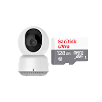 Aqara E1 Kablosuz İç Mekan Wi-Fi IP 2K Kamera (Apple Home - Amazon Alexa - Google Home Destekli) + Sandisk Ultra 128GB 100MB/s