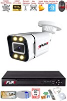 Fury 1 Kameralı 1080P Görüntü Gece Renkli Full HD 4 x Ultra LED Gece Renkli Güvenlik Kamerası Seti 500 GB