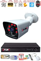 Fury 1 Kameralı 2 MP Full HD Görüntü 6 Atom LED Gece Görüşlü Dış Mekan Güvenlik Kamerası Seti 320 GB